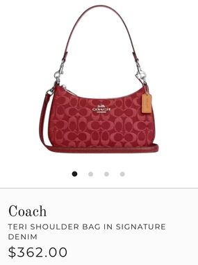 Coach Red Signature Jacquard Crossbody Bag with Silver Hardware